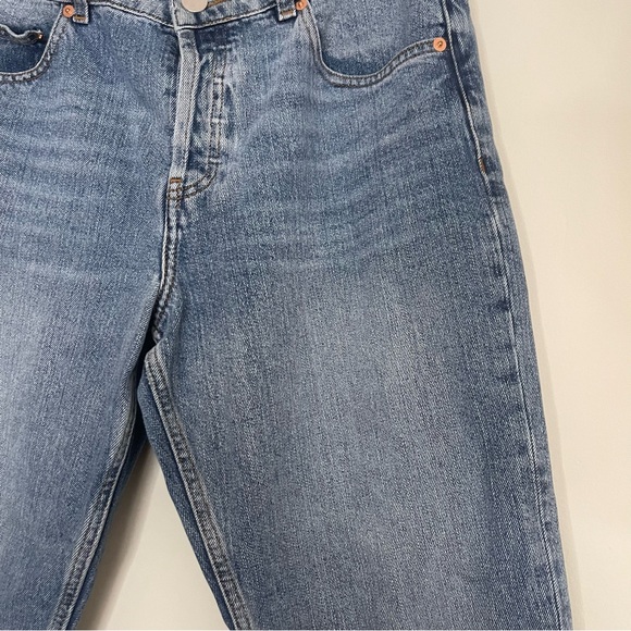 ASOS Denim Straight Leg Frayed Bottom Jeans - Picture 3 of 5